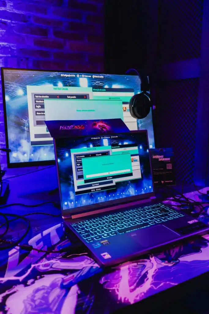 Acer Predator Triton 300 SE Gaming Laptop Connected to a Monitor