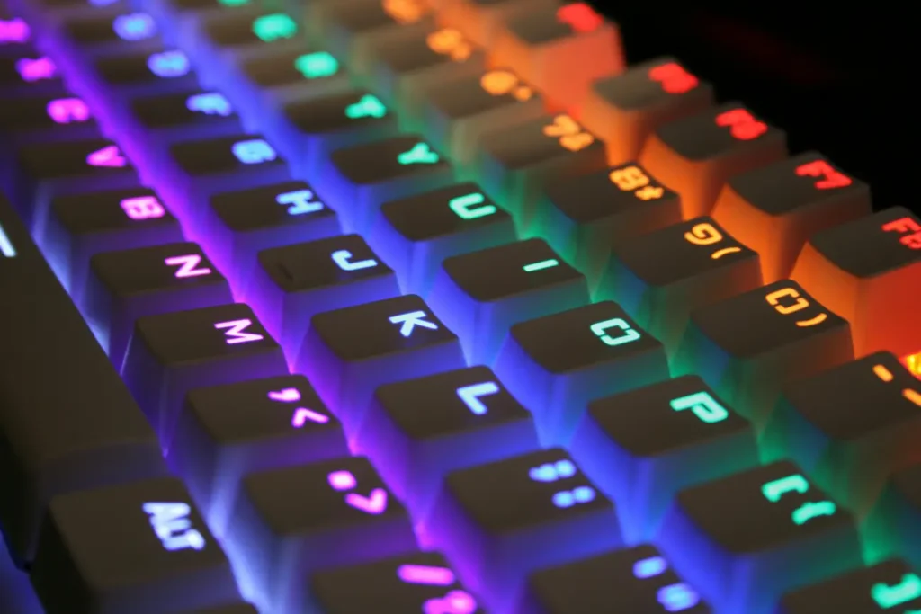 Colorful RGB Mechanical Keyboard Close-Up